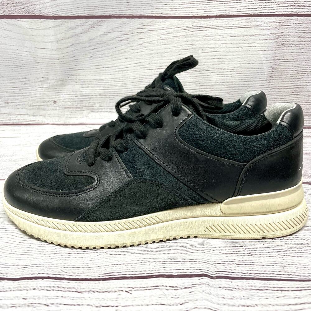 EverLane Trainer Black Leather Suede Sneakers Unisex Women Size 10 Men Size 8